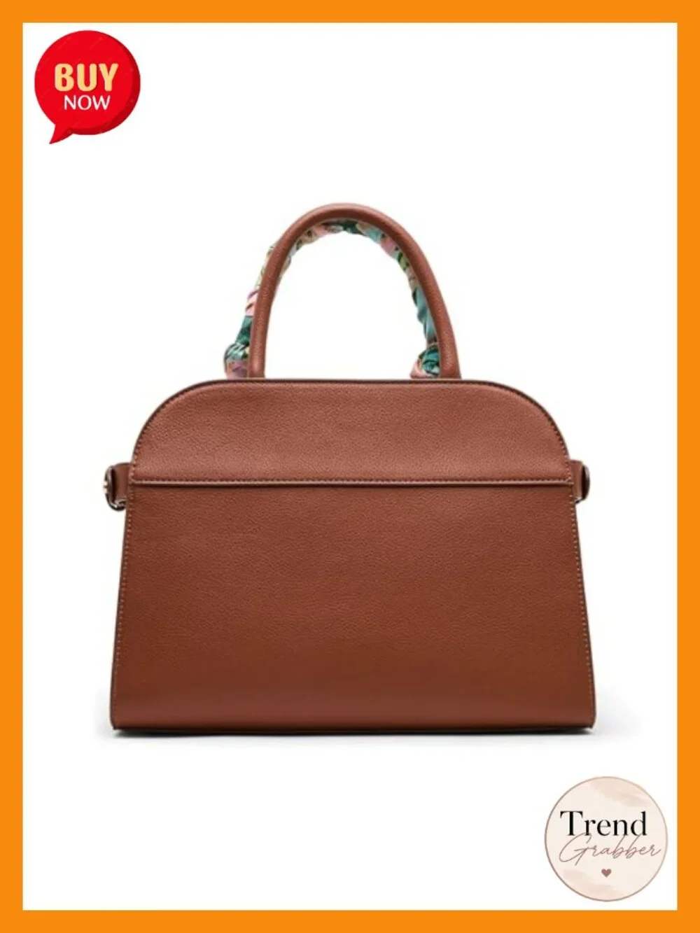 Rounded Satchel with Convertible Strap, PVC Outer, Polyester Lining